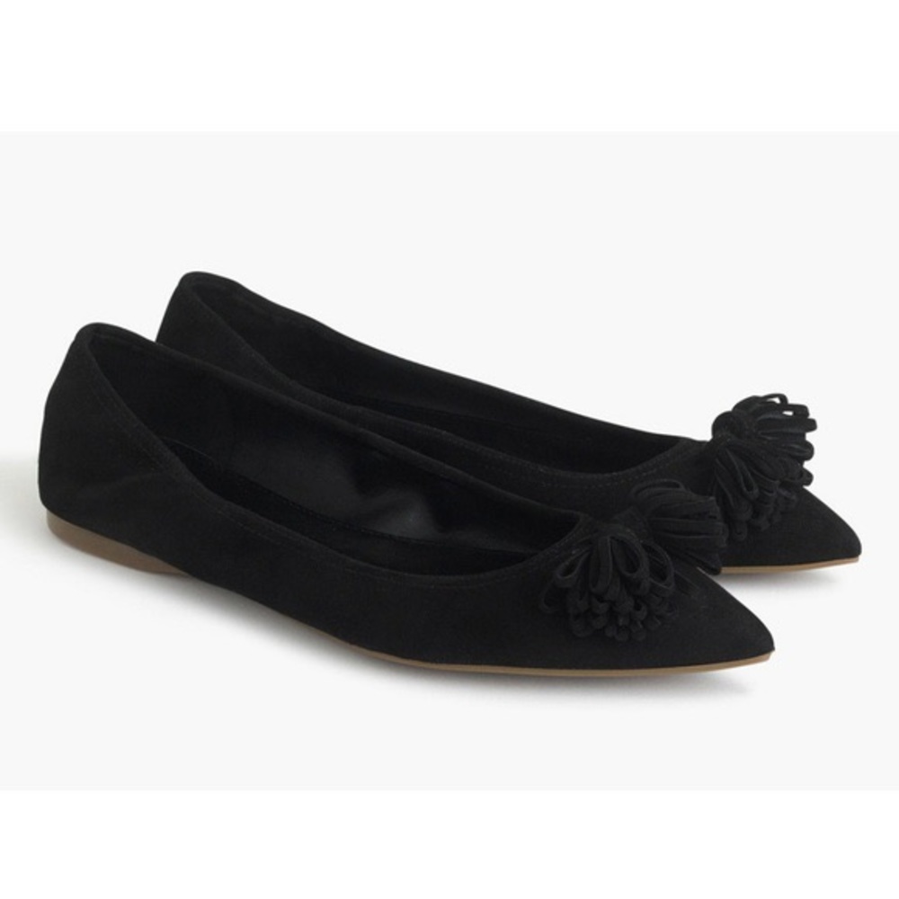 J.Crew Lottie Tassel flats - Black Suede